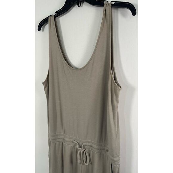 Haven Well Within Size Large Midi Dress 100% Cotton Tie Waist Lagenlook Neutral - Picture 2 of 10